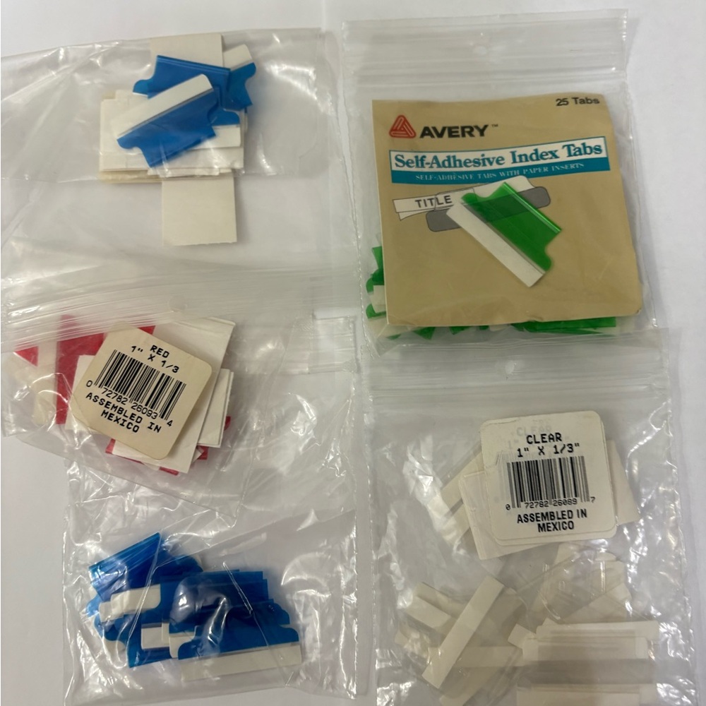 Lot of Insertable Tabs Permanent Self-Adhesive Printable Index Tab Inserts